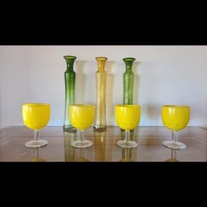 Rare! Retro Hoffman House thumbprint goblet
